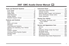 2007 GMC Acadia Owner Manual M