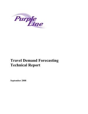 Travel Demand Forecasting Technical Report