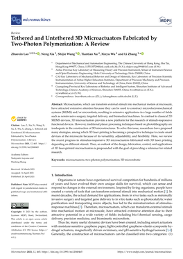 Tethered and Untethered 3D Microactuators Fabricated by Two-Photon Polymerization: a Review