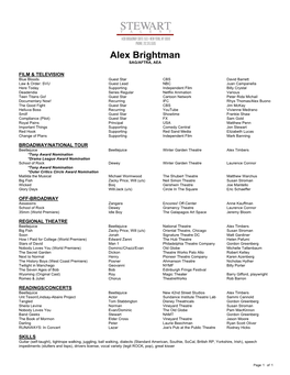 Alex Brightman SAG/AFTRA, AEA