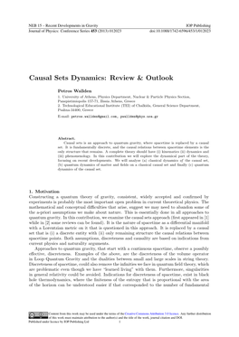 Causal Sets Dynamics: Review & Outlook