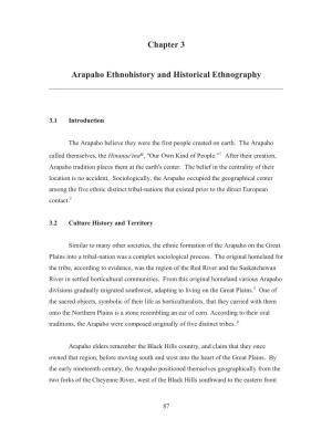 Chapter 3 Arapaho Ethnohistory and Historical