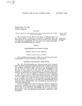Public Law 111–32—June 24, 2009 123 Stat