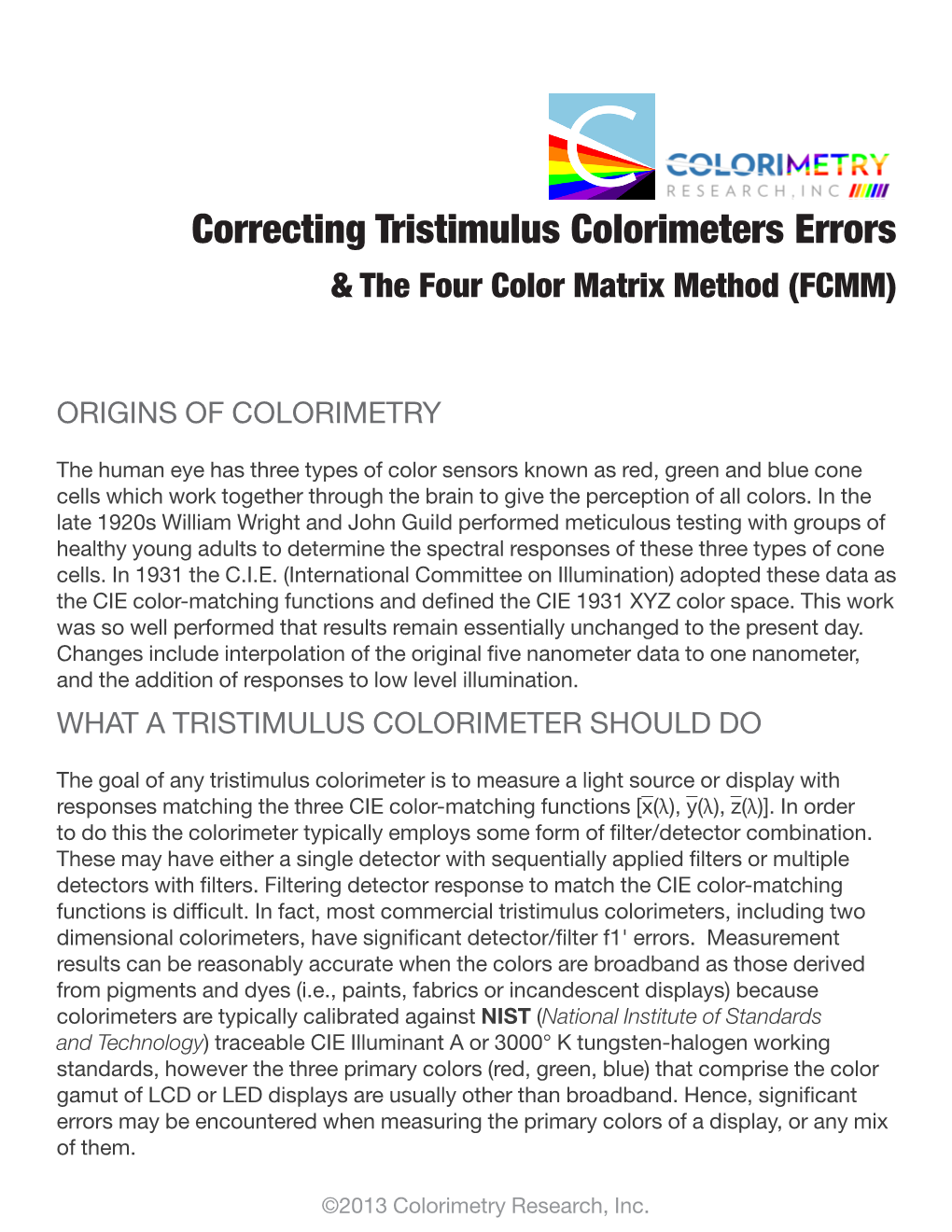 Correcting Colorimeter Errors