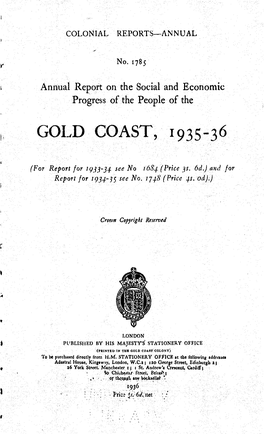 Annual Report of the Colonies, Gold Coast, 1935-36