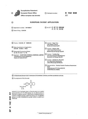 2-Substituted Phenyl-4,5,6,7-Tetrahydro-2H-Isoindole-1,3 Diones, and Their Production and Use