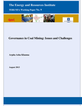 Governance in Coal Mining: Issues and Challenges