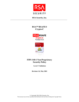 RSA BSAFE Crypto-C 5.21 FIPS 140-1 Security Policy2.…