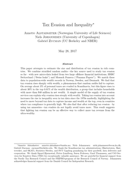 Tax Evasion and Inequality∗