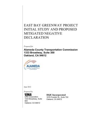 East Bay Greenway Initial Study/Mitigated Negative Declaration
