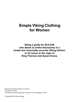 Simple Viking Clothing for Women