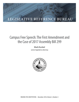 Campus Free Speech: the First Amendment and the Case of 2017 Assembly Bill 299