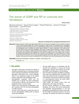 The Action of CGRP and SP on Cultured Skin Fibroblasts