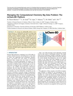 Managing the Computational Chemistry Big Data Problem: the Iochem-BD Platform M