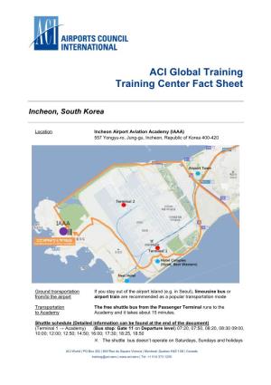 ACI Global Training Training Center Fact Sheet Incheon