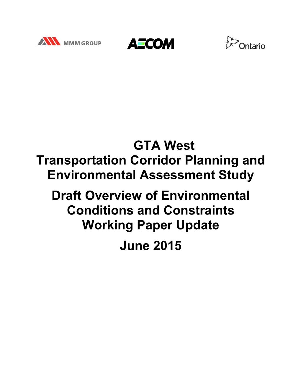 GTA West Transportation Corridor Planning and Environmental