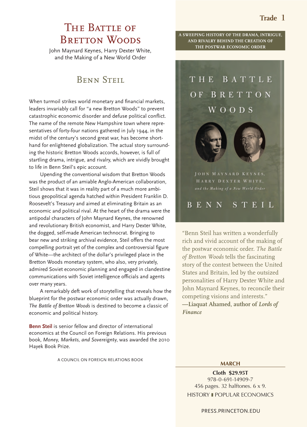 The Battle of Bretton Woods Is Destined to Become a Classic of —Liaquat Ahamed, Author of Lords of Economic and Political History