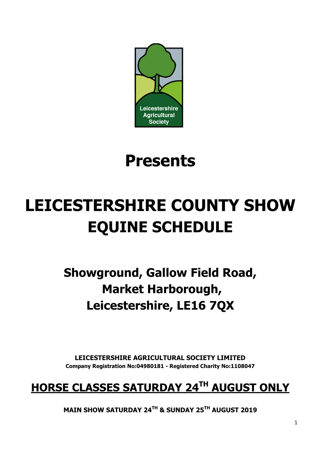 Presents LEICESTERSHIRE COUNTY SHOW