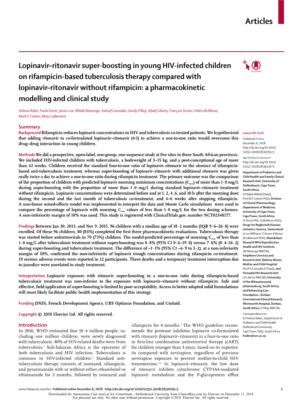 Lopinavir–Ritonavir Super-Boosting in Young HIV-Infected Children