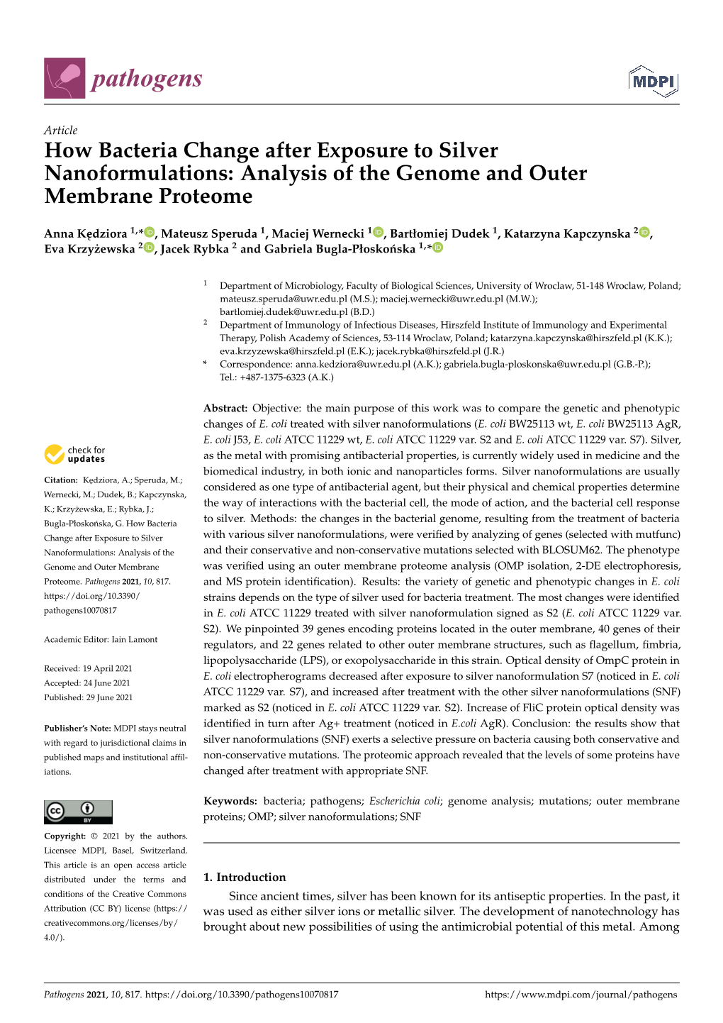 Analysis of the Genome and Outer Membrane Proteome