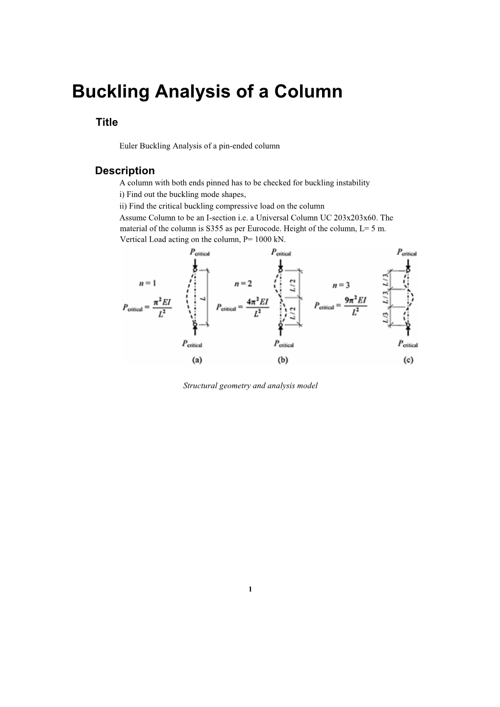 Buckling Analysis of a Column