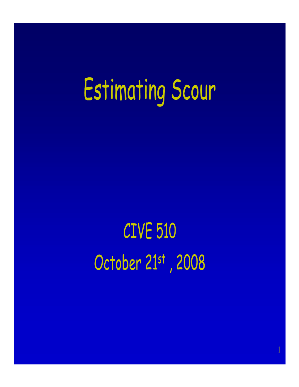 Estimating Scour