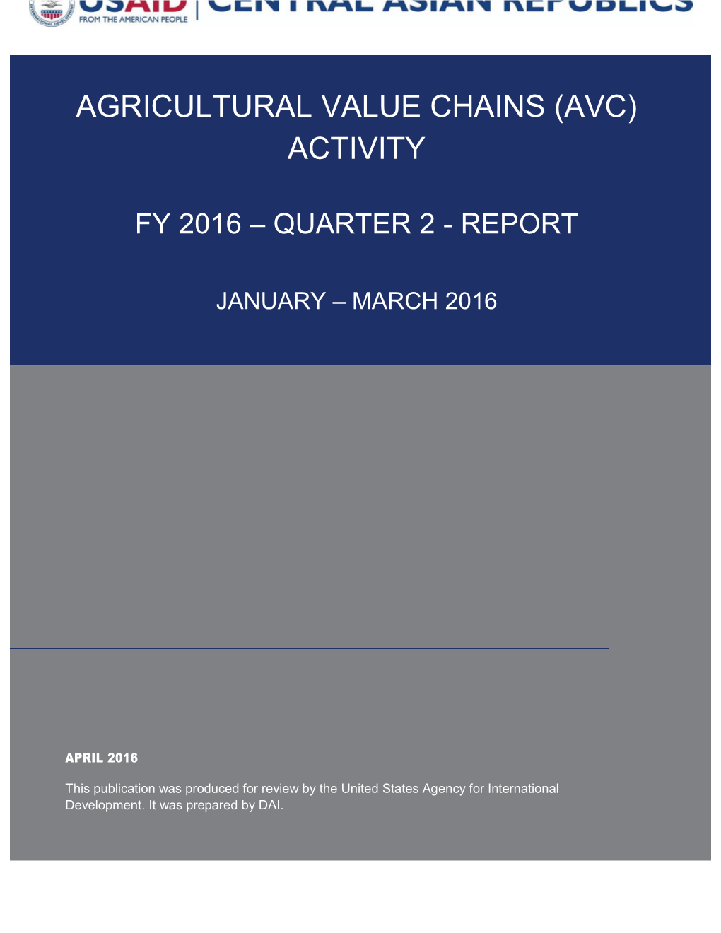 Agricultural Value Chains (Avc)