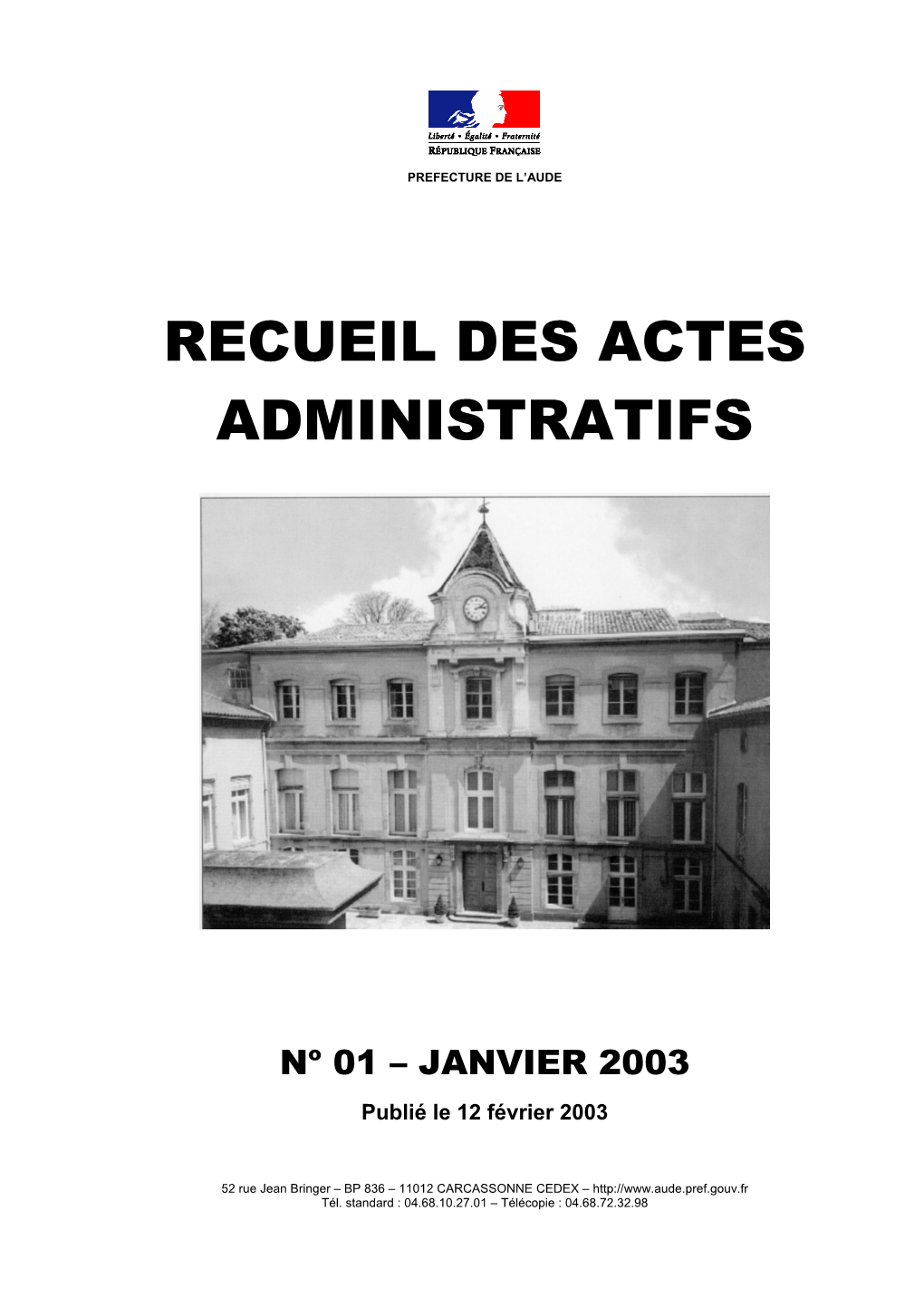 Recueil Des Actes Administratifs