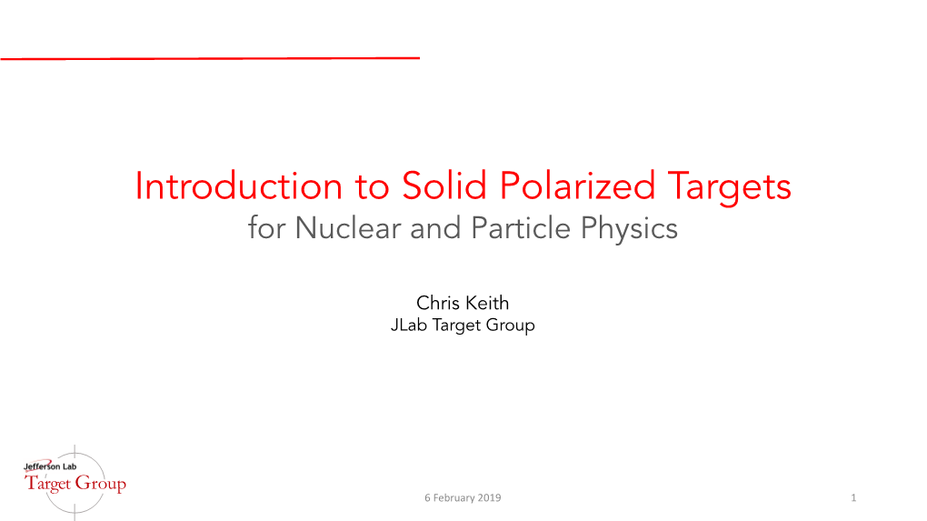 Introduction to Solid Polarized Targets for Nuclear and Particle Physics