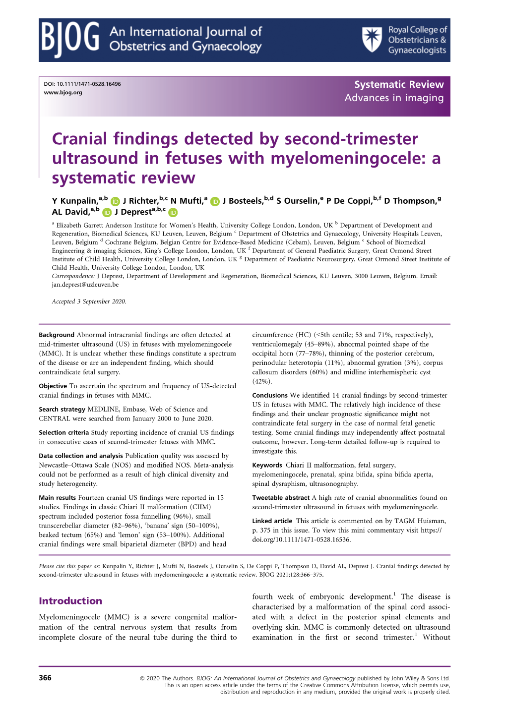 Cranial Findings Detected by Second‐Trimester Ultrasound in Fetuses With