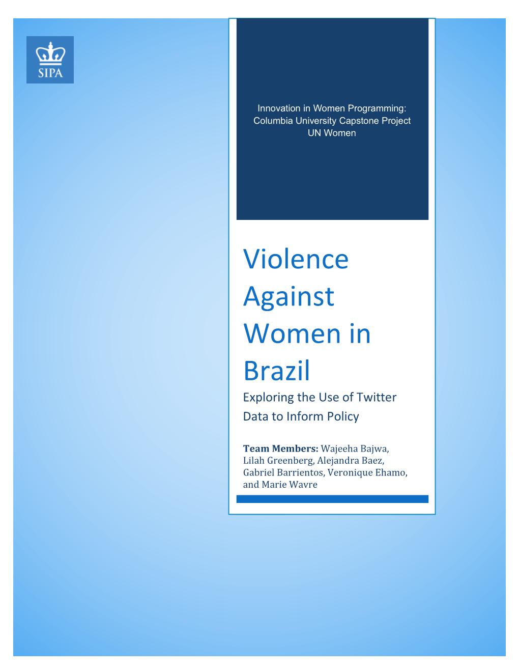 Violence Against Women in Brazil Exploring the Use of Twitter Data to Inform Policy