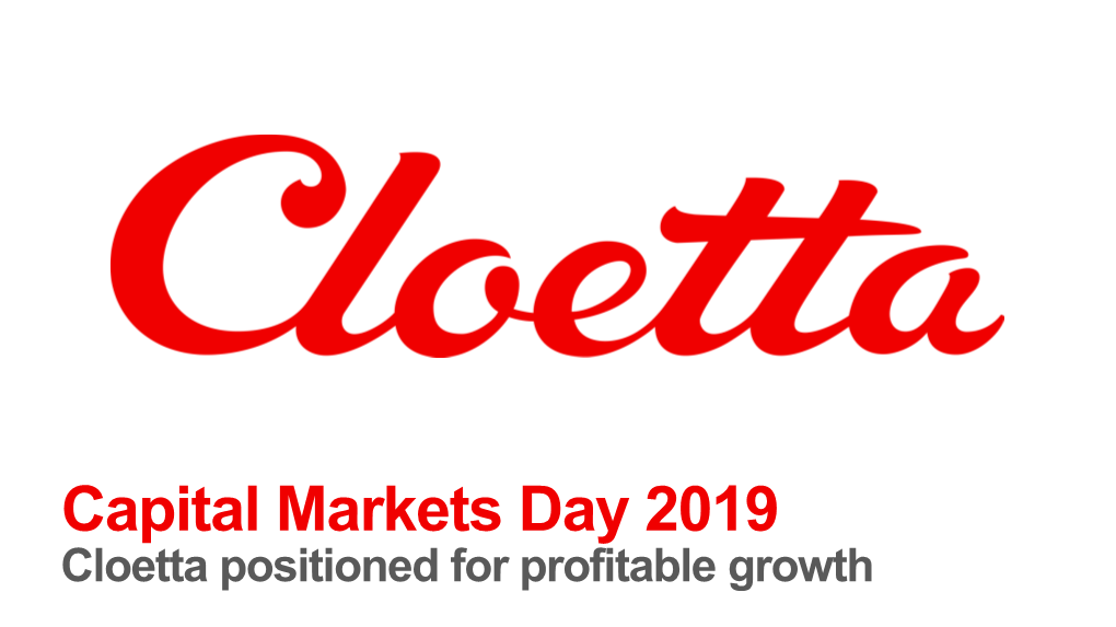 Cloetta Capital Markets Day 2019