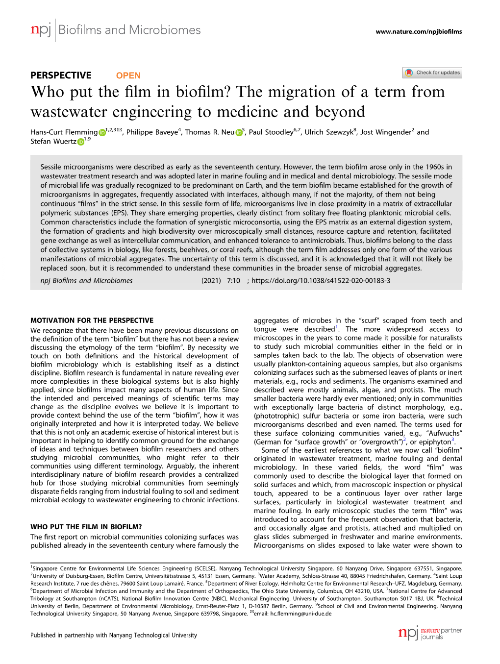 Who Put the Film in Biofilm?