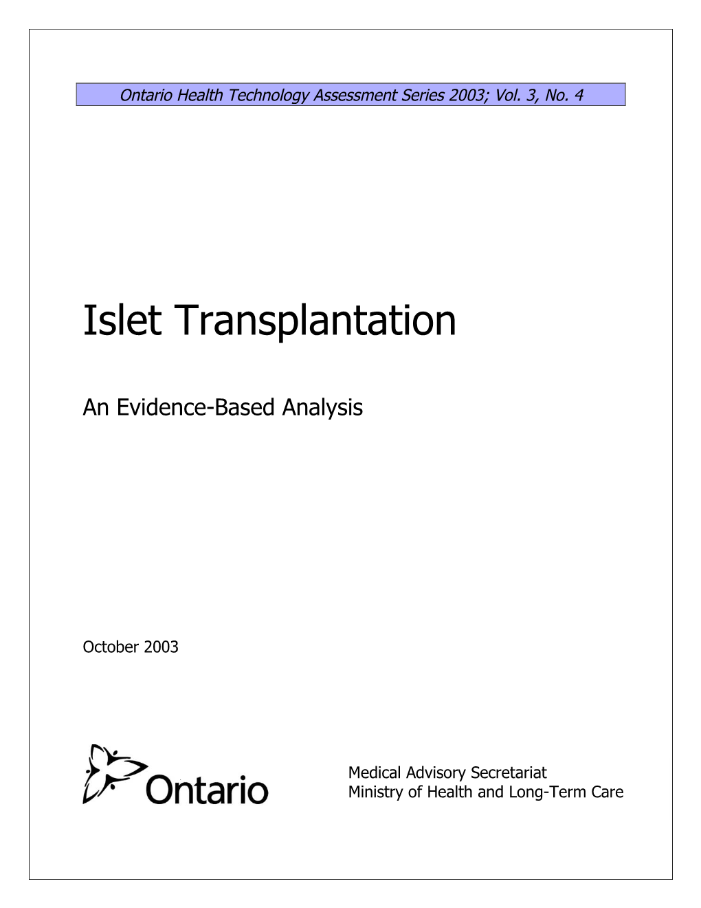 Islet Transplantation