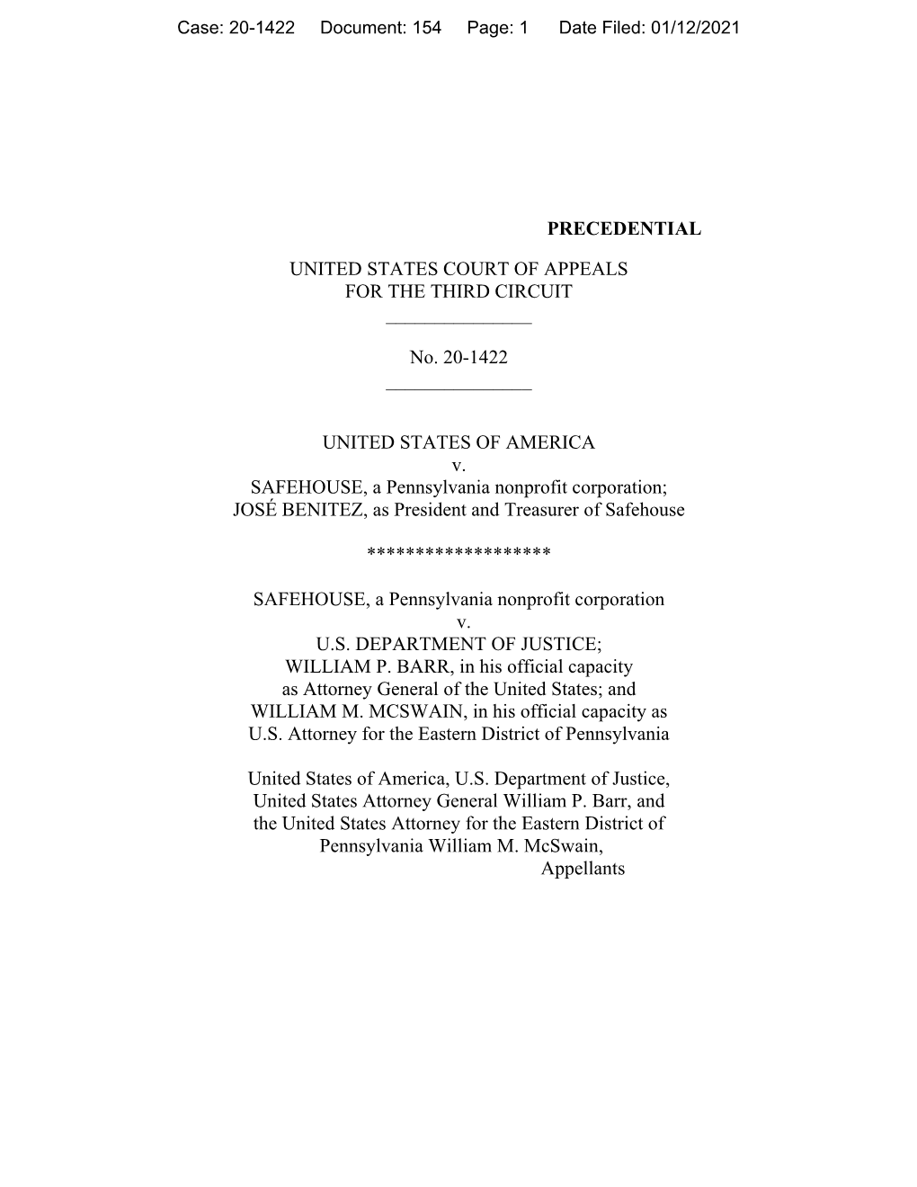 PRECEDENTIAL UNITED STATES COURT of APPEALS for the THIRD CIRCUIT No. 20-1422