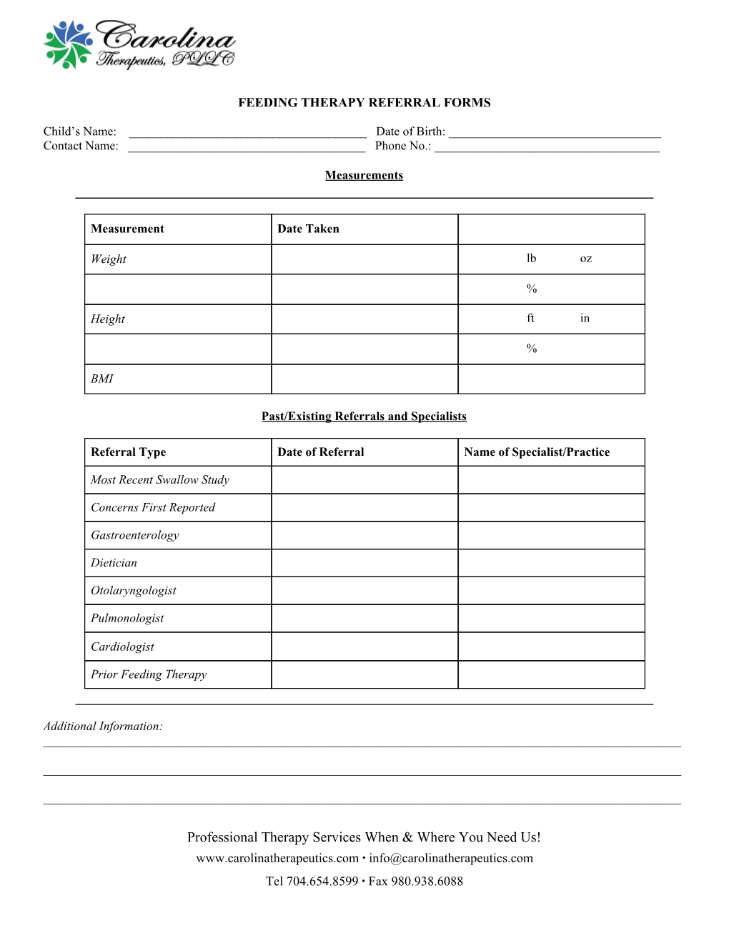 Feeding Referral Forms