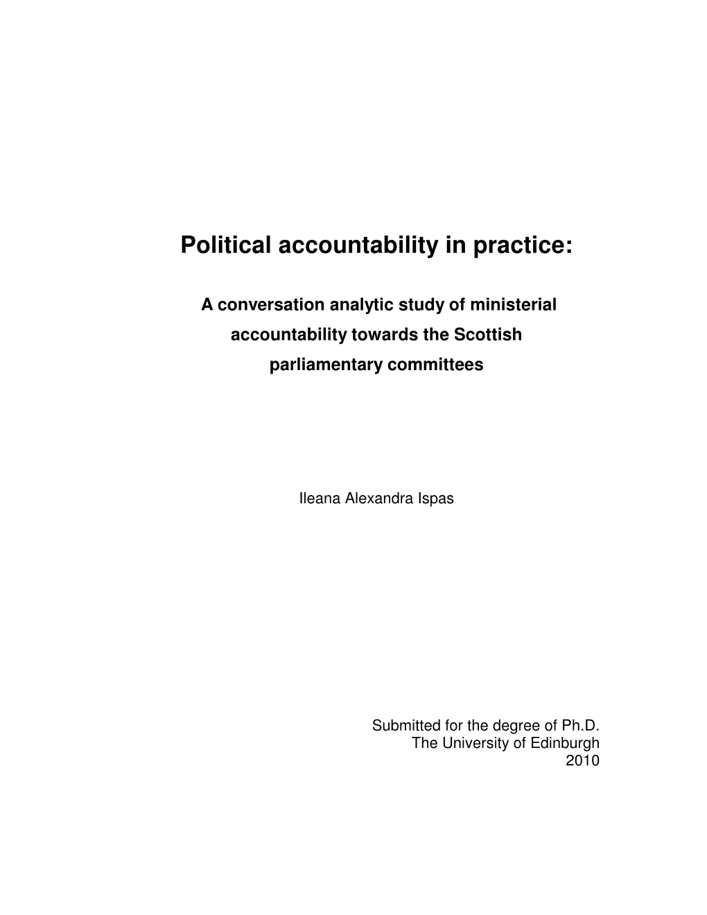 Political Accountability in Practice
