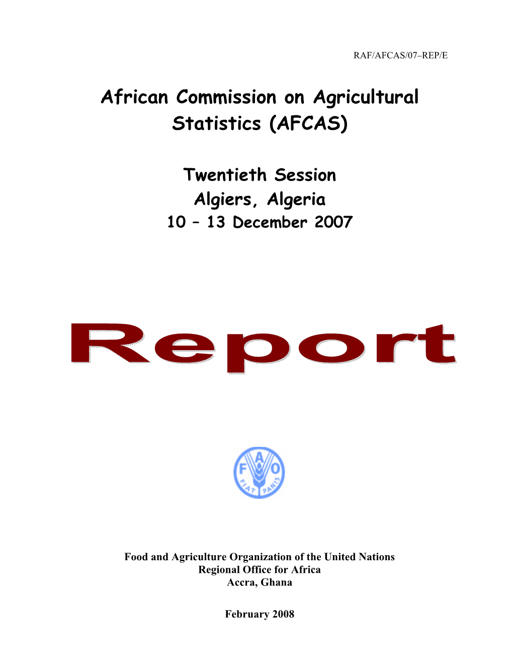 African Commission on Agricultural Statistics (AFCAS)