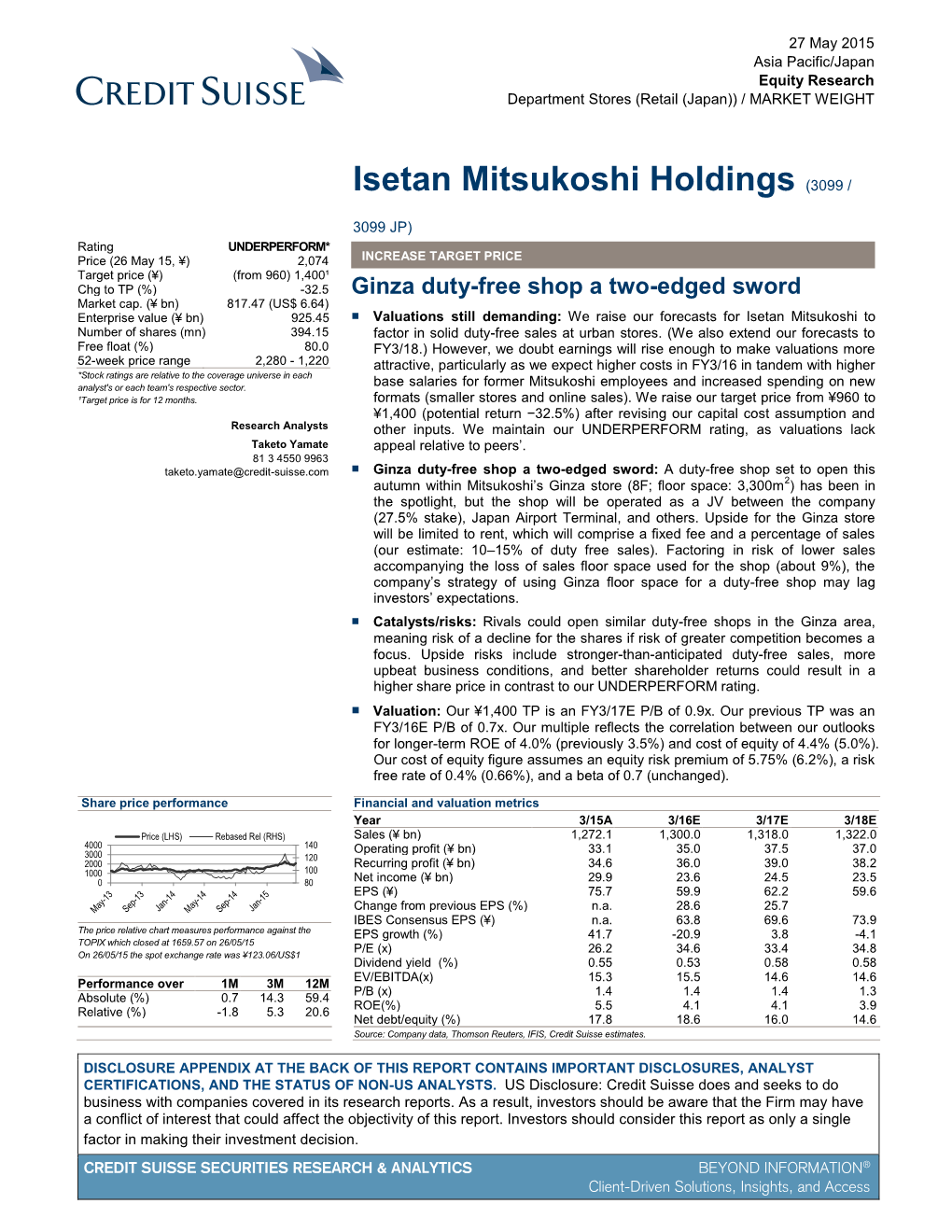 Isetan Mitsukoshi Holdings (3099