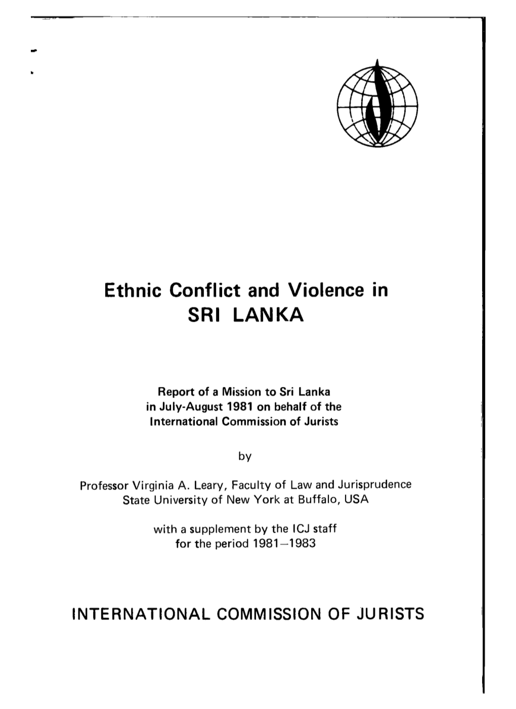 Ethnie Conflict and Violence in SRI LANKA