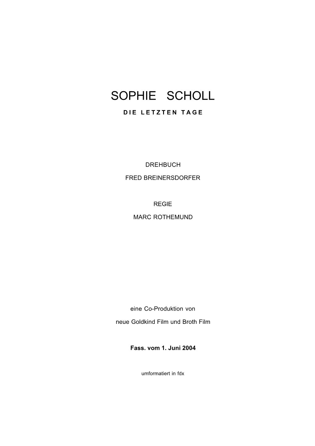 Sophie Scholl