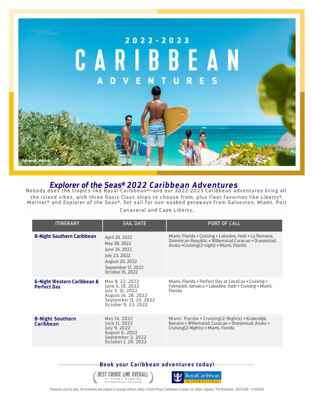Explorer of the Seas® 2022 Caribbean Adventures