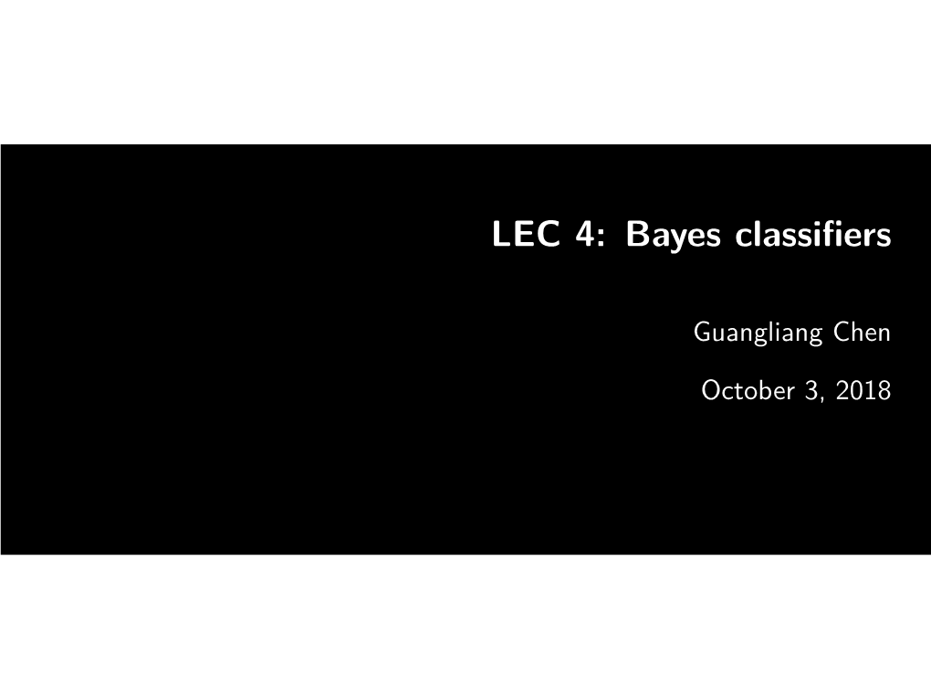 Bayes Classifiers