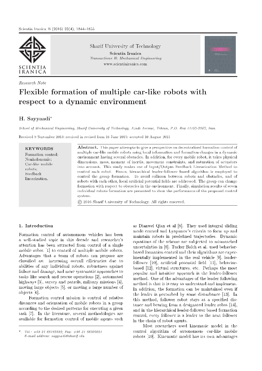 Flexible Formation of Multiple Car-Like Robots with Respect to a Dynamic Environment