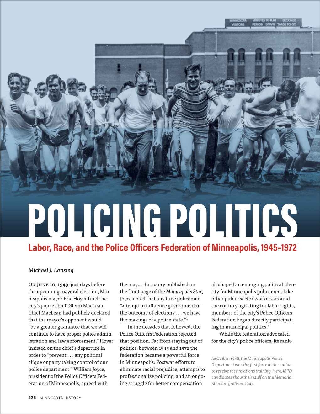 Labor, Race, and the Police Officers Federation of Minneapolis, 1945–1972