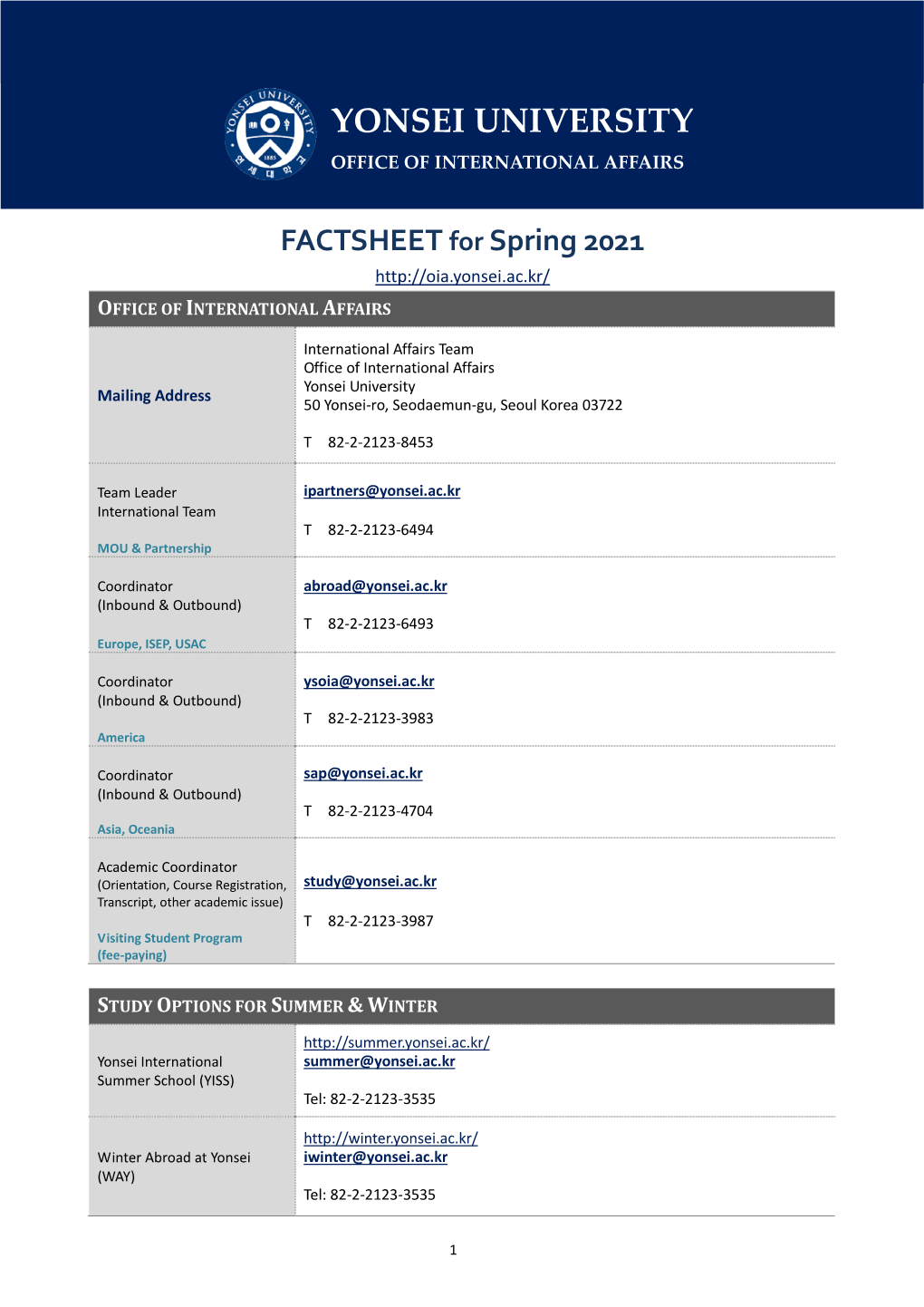 Yonsei University Office of International Affairs