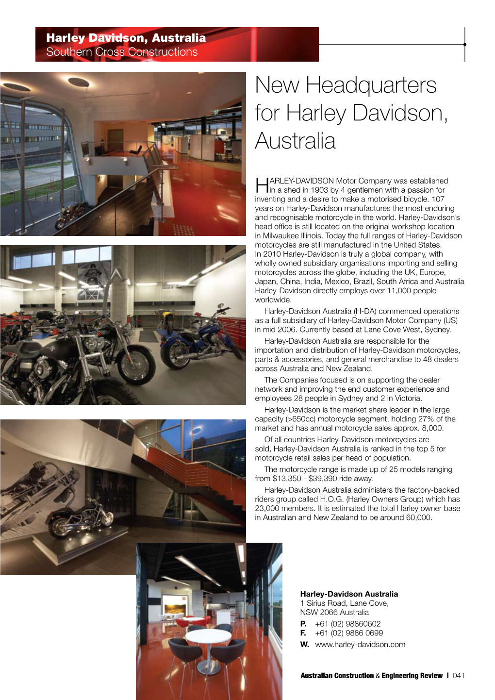 New Headquarters for Harley Davidson, Australia