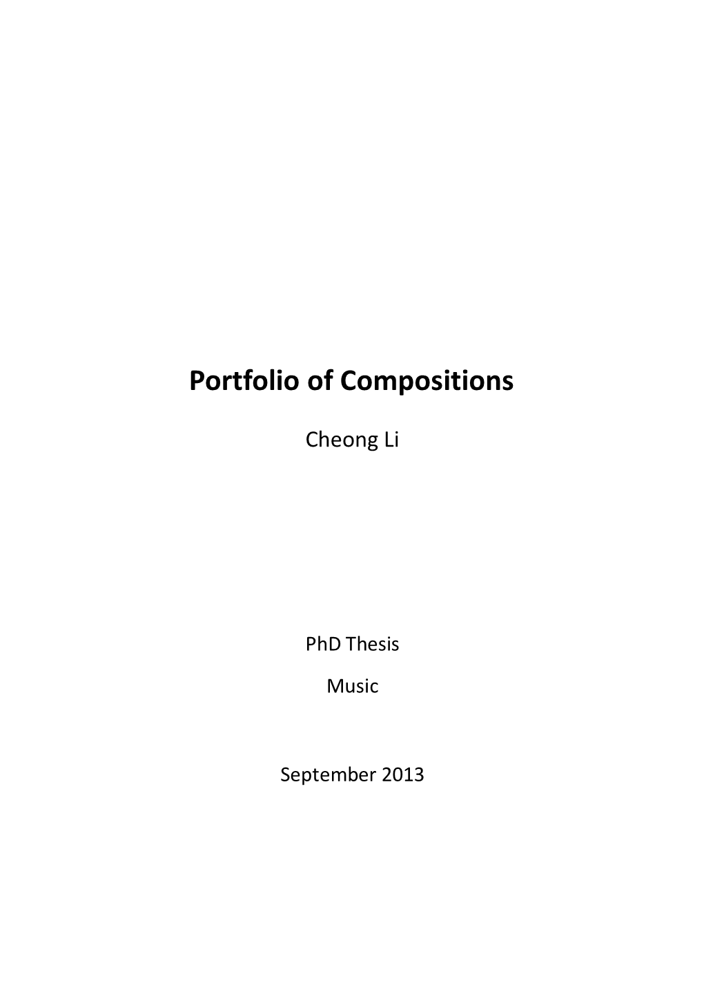 Portfolio of Compositions