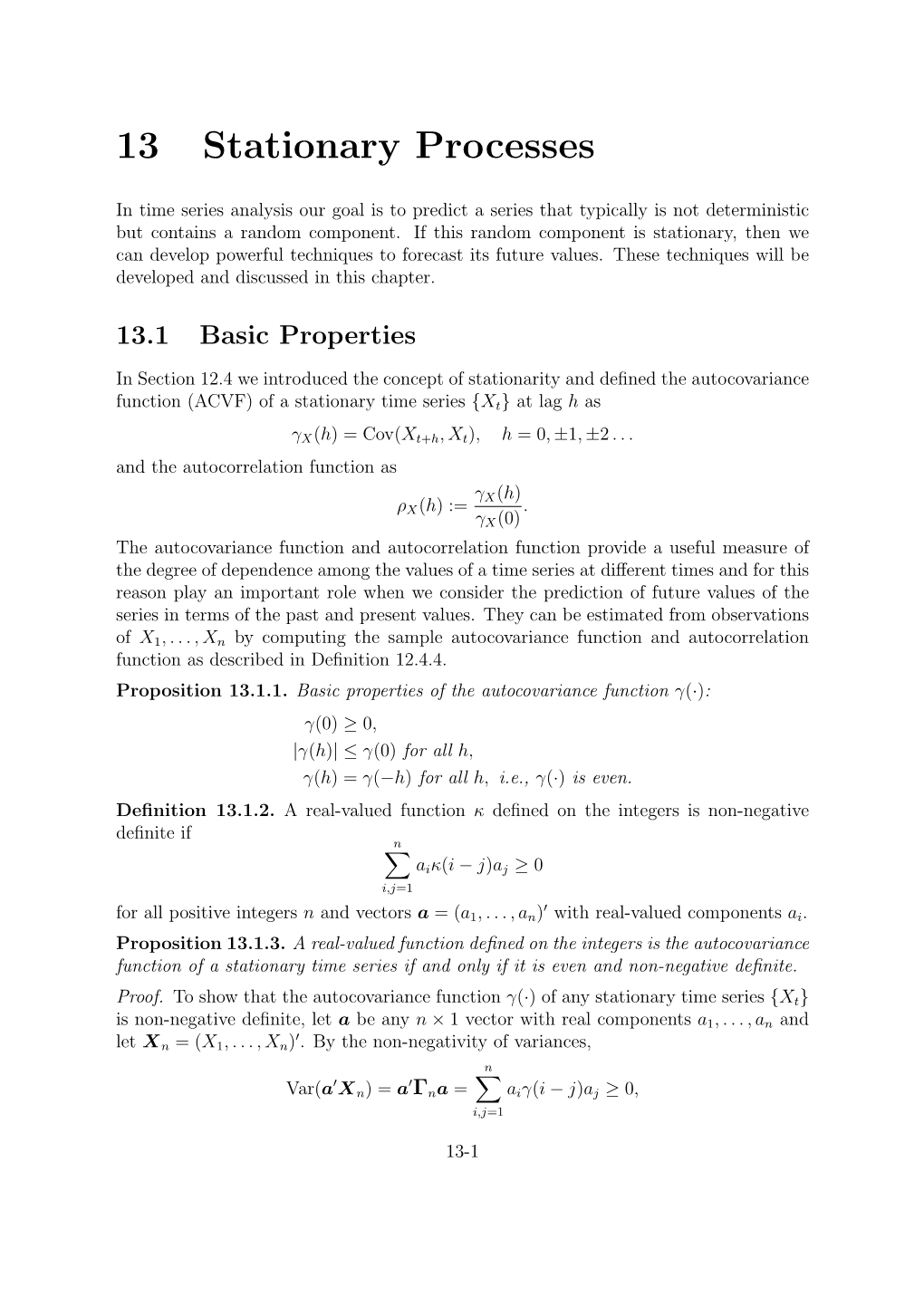 13 Stationary Processes