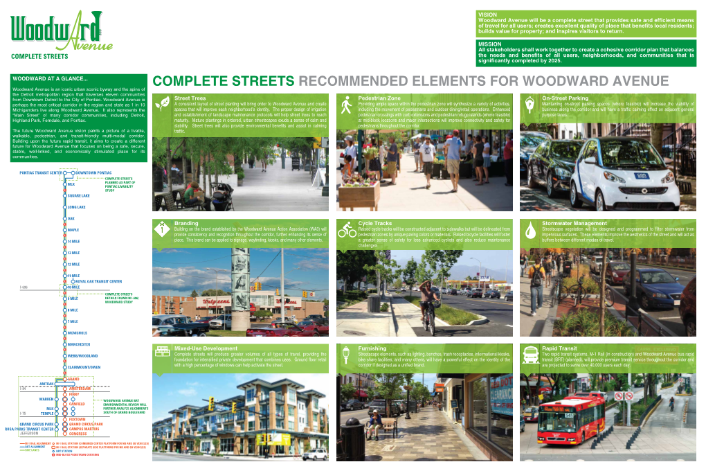 Complete Streets Recommended Elements for Woodward Avenue